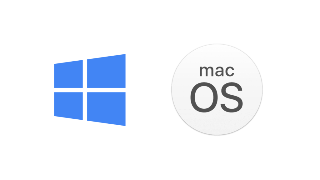Logo Windows et MacOs pour illustrer la compatibilité de notre logiciel de télémaintenance avec les différents système d'exploitation.